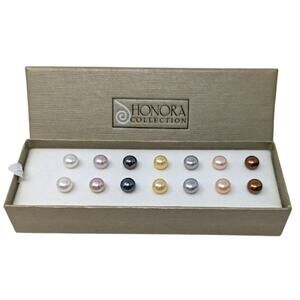 Honora Collection Cultured Freshwater Pearl Stud Earrings 7 Pairs Multicolor NIB